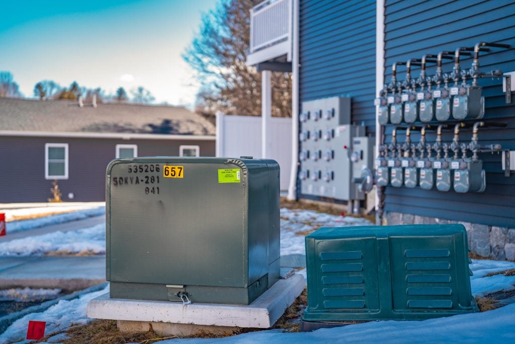 Electrical transformer and meter bank installation for residential complex by Lupo Electric