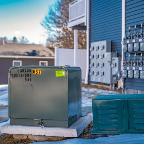 Electrical transformer and meter bank installation for residential complex by Lupo Electric